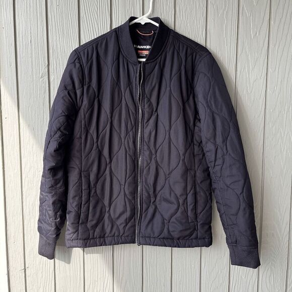 Hawke & Co Quilted Black Bomber Jacket Lightweight Zip-Up Men's Small - Picture 1 of 8